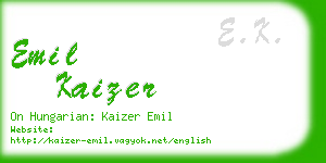 emil kaizer business card